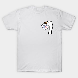 Small Portrait of a Goose with Stolen Joe Biden Sign T-Shirt